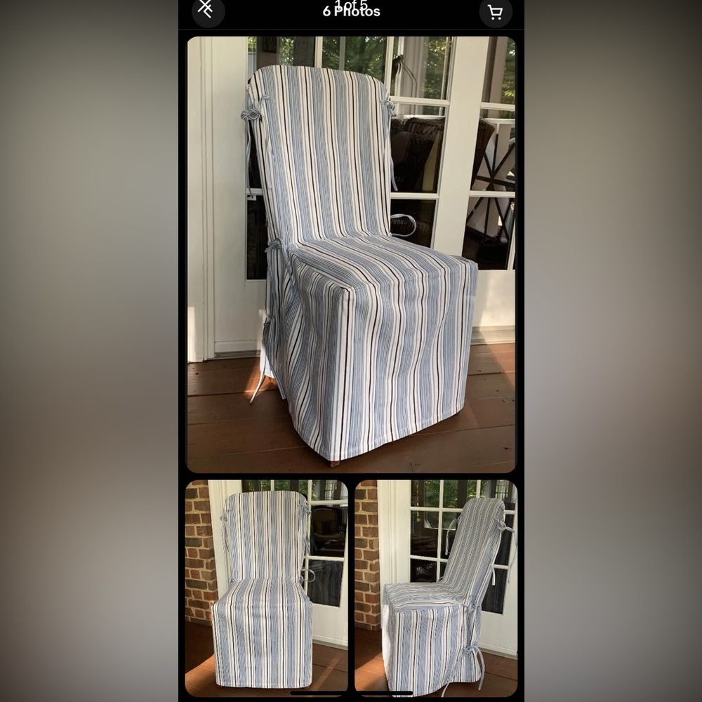 Pottery Barn slip chair covers (6)